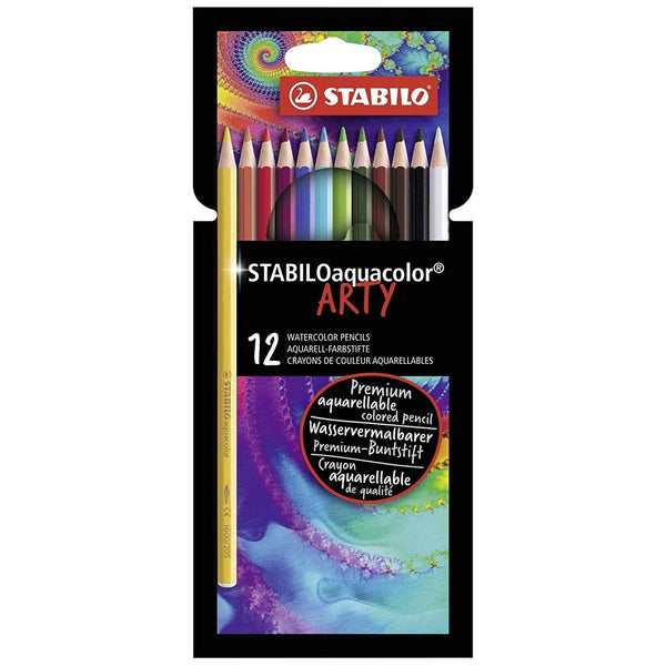 סט 12 עפרונות צבעוניים - STABILO ARTY AQUACOLOR